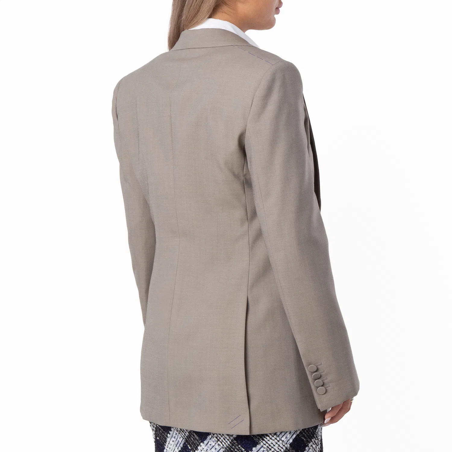 Жакет приталенный из шерсти Wool Tailored Blazer Jacket Burberry, Wax — фото 4