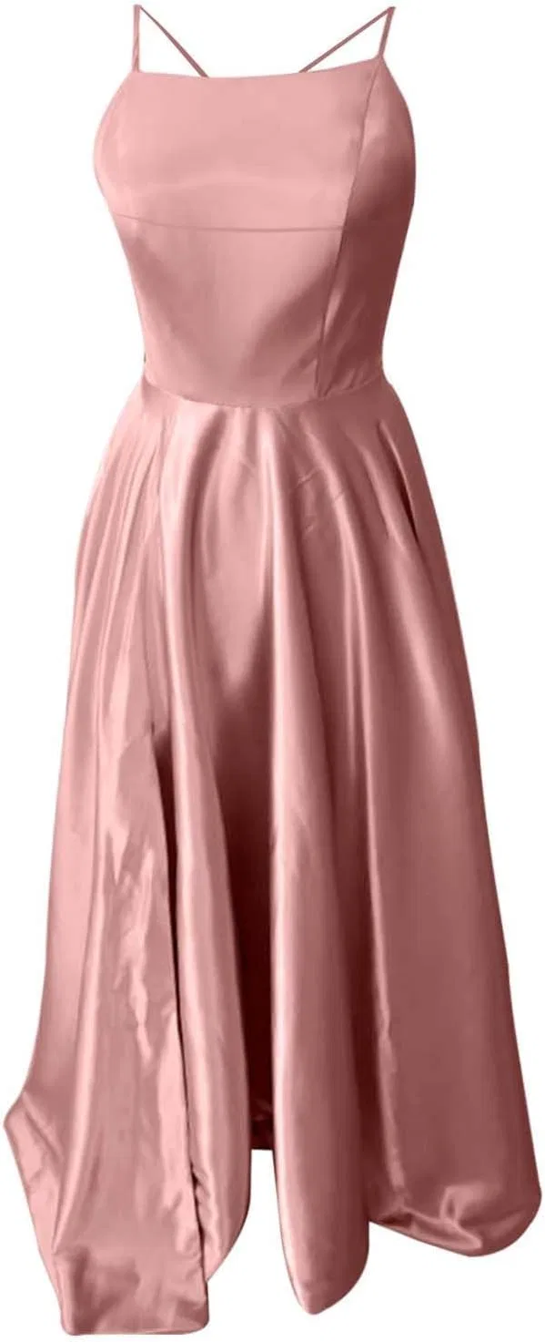 Женское вечернее платье с разрезом и вырезами, Rose Gold — фото 2