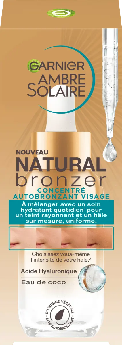

Концентрат-автозагар для лица Natural Bronzer 30 мл Garnier, Коричневый, Концентрат-автозагар для лица Natural Bronzer 30 мл Garnier