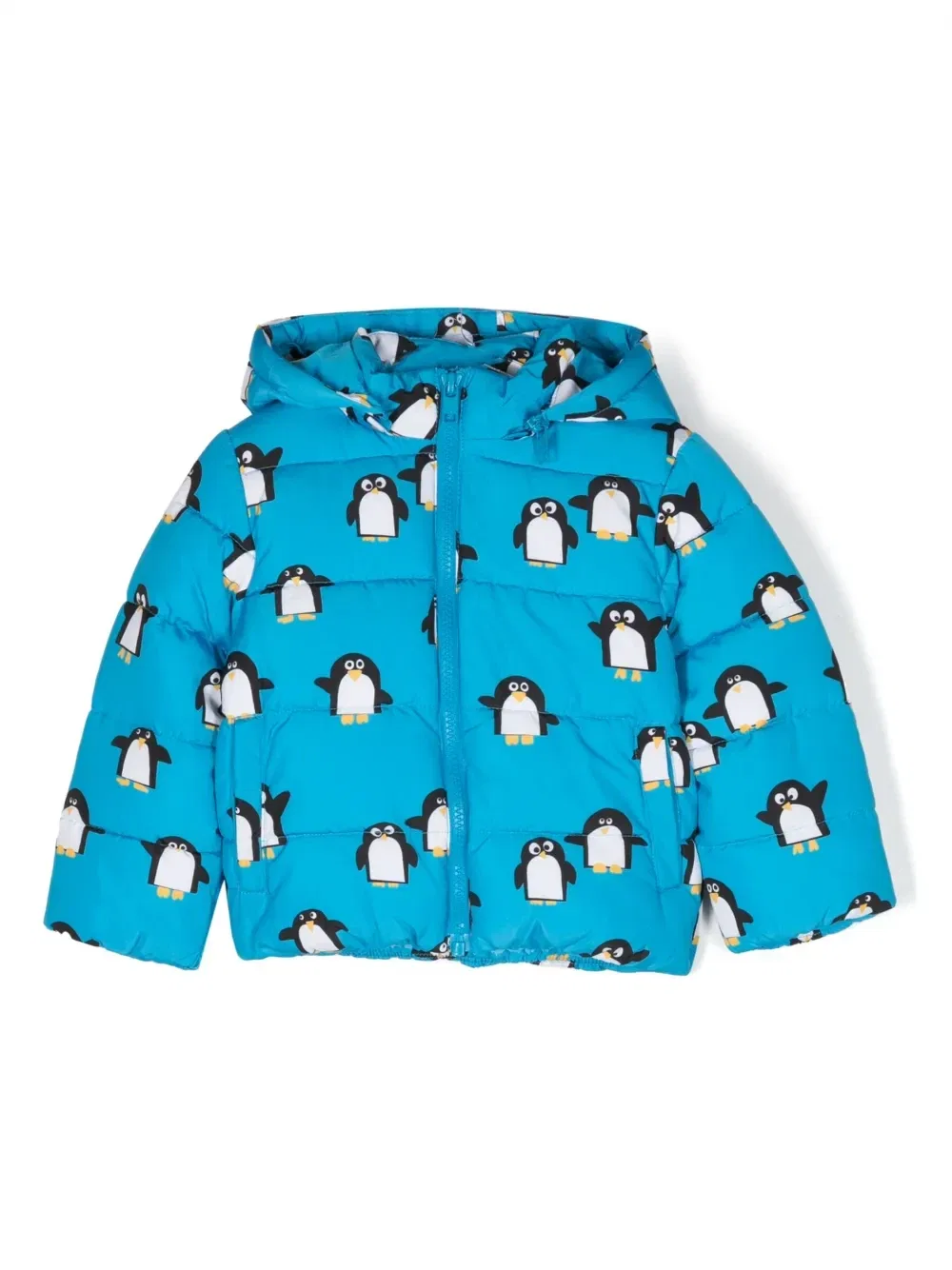 Пуховик с принтом Stella McCartney Kids, синий