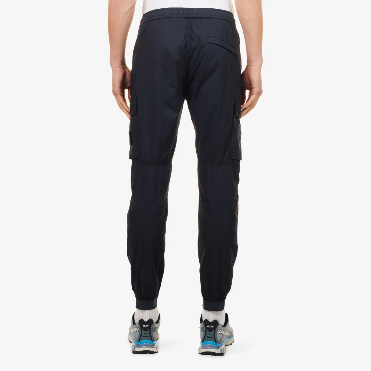 Брюки-карго brand-patch из хлопковой смеси с нашивками paracadute Stone Island, темно-синий — фото 4