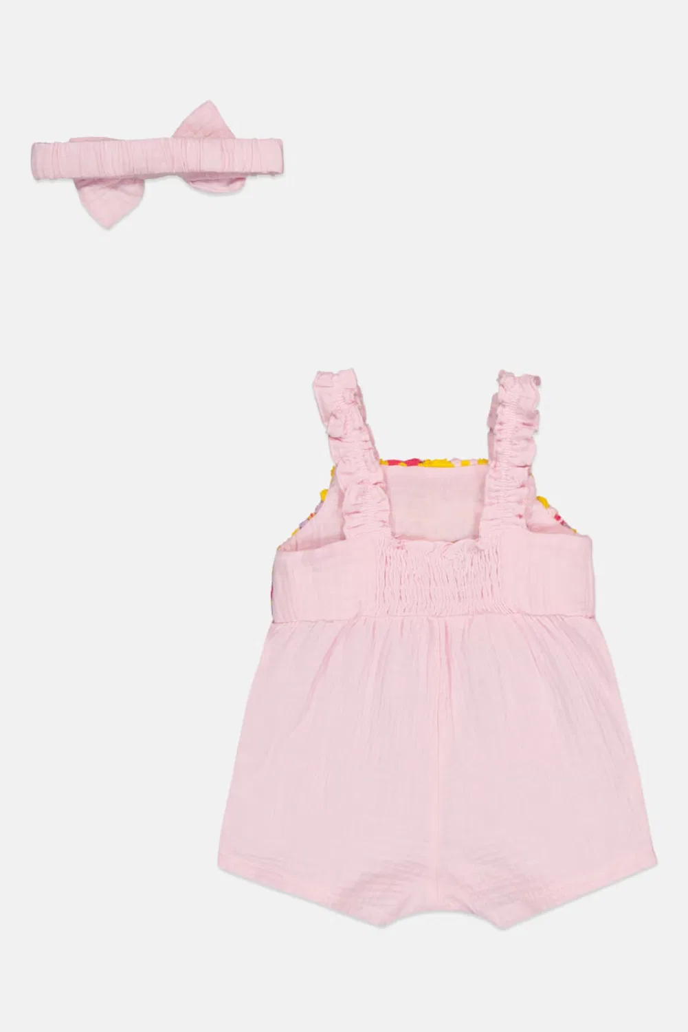 Боди-комбинезон с повязкой на голову, комплект, Baby Essentials, розовый — фото 3