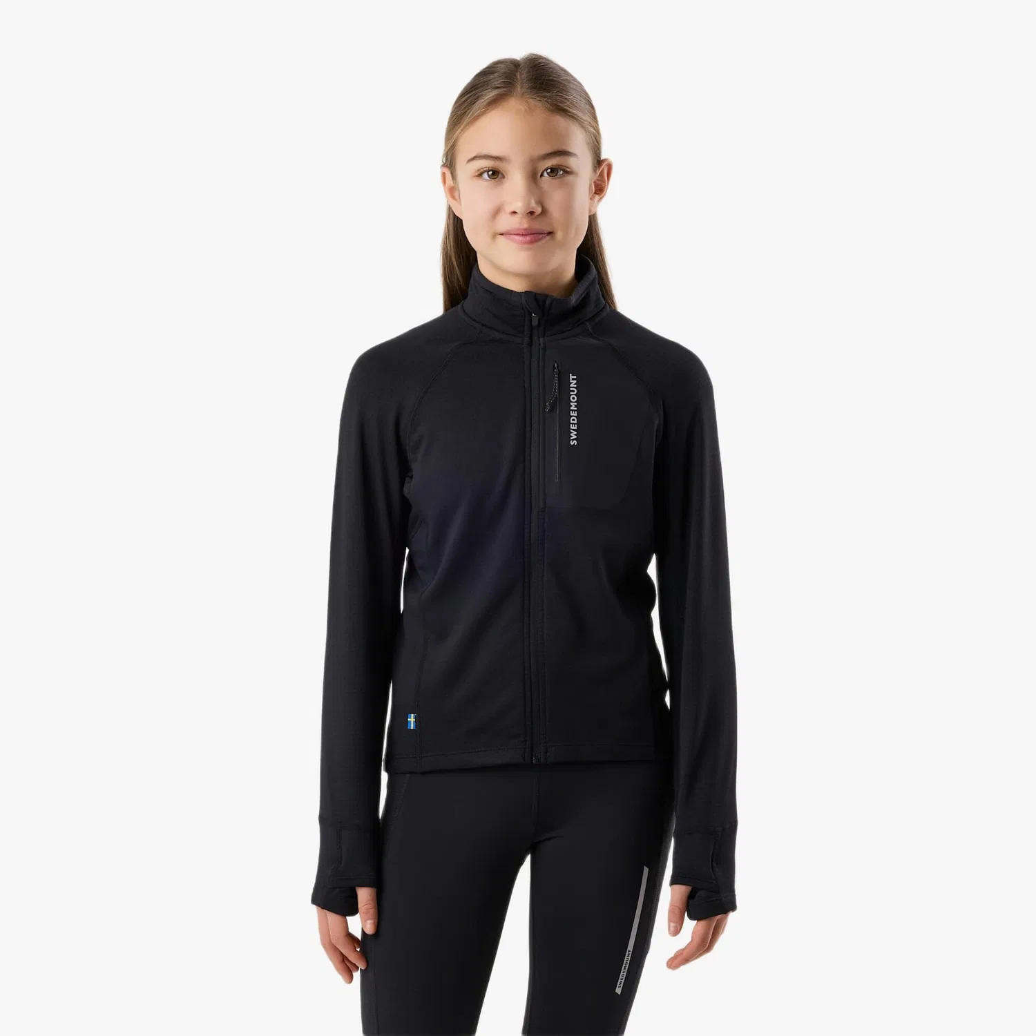 Детское тренировочное флисовое худи Ultra Light Full Zip JR Swedemount, Schwarz