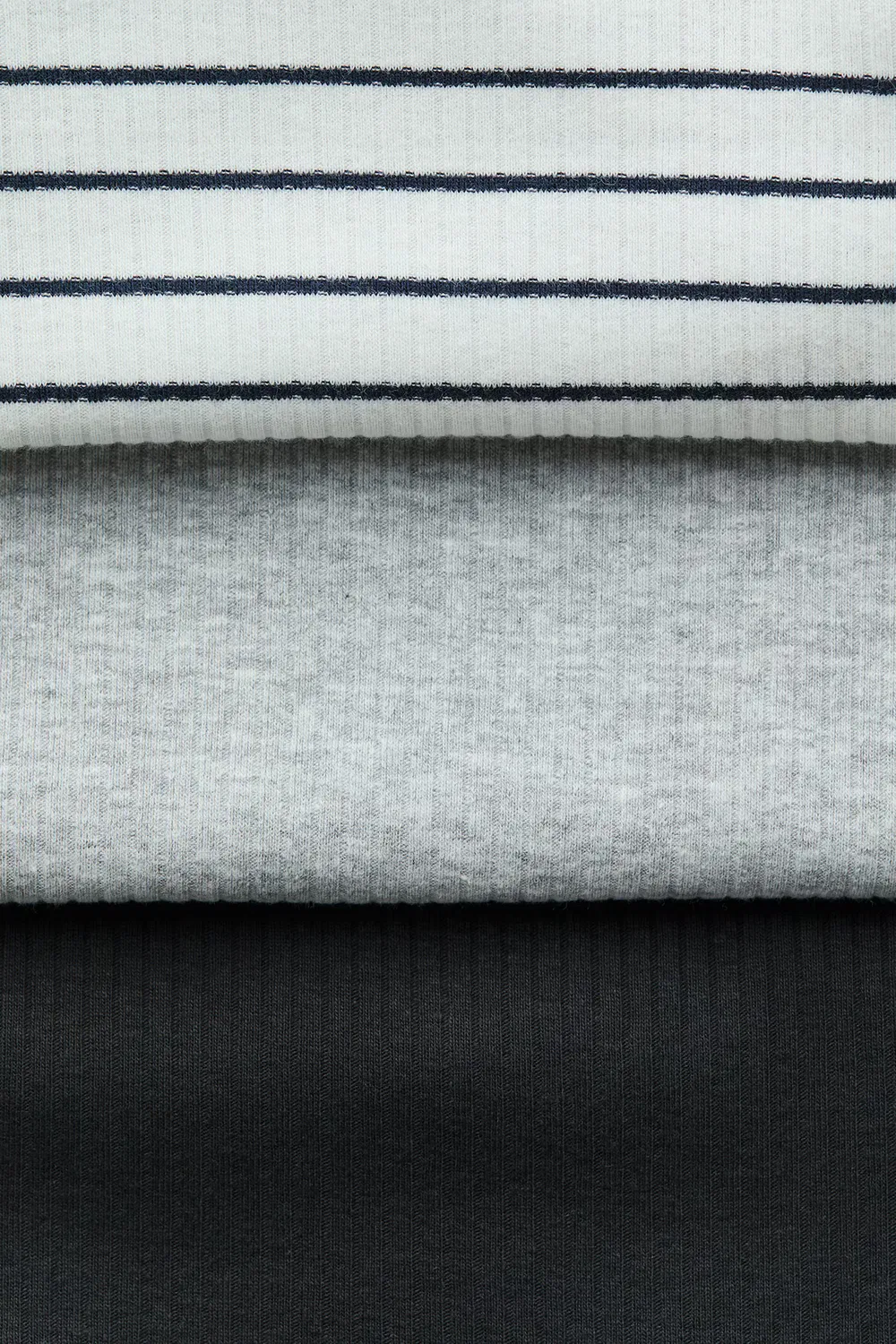 Комплект из 3 ребристых боди H&M, Grau/Gestreift — фото 2