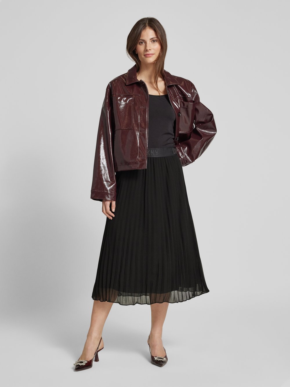 

Юбка миди с эластичной резинкой на поясе DKNY, черный