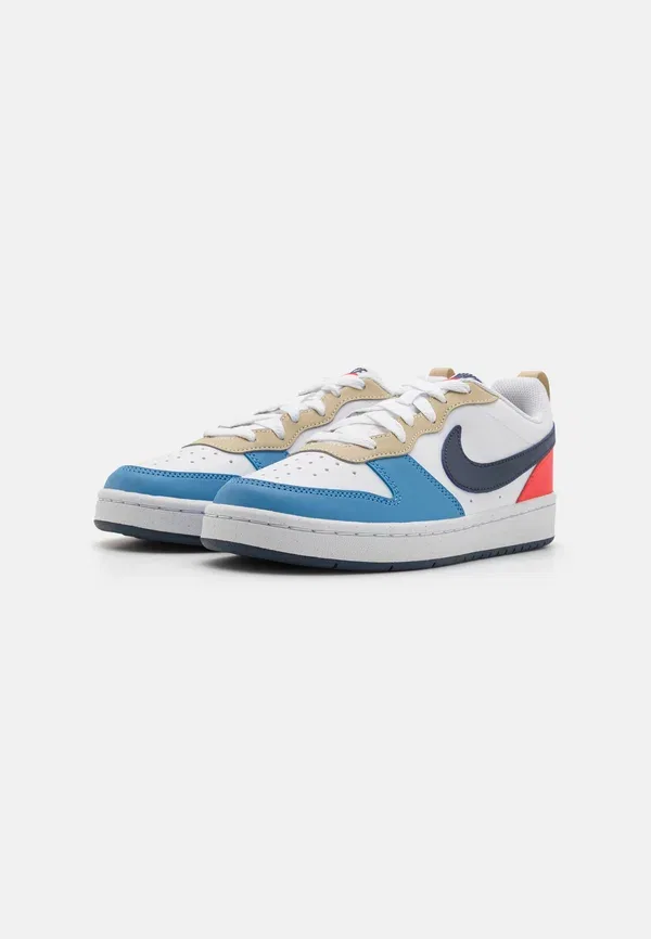 Кроссовки с перфорацией Court Borough Low Recraft Nike Sportswear, White, Thunder Blue, Light Crimson Beyond, белый/синий/малиновый — фото 2