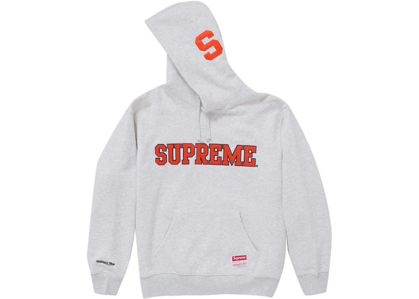 Мужской худи с принтом Supreme Mitchell & Ness NCAA, Ash Grey — фото 2