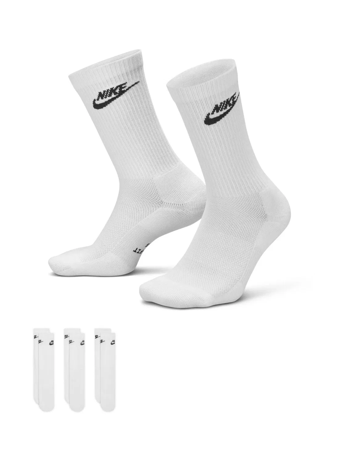 Носки спортивные Nike Everyday Elevated Crew, белые