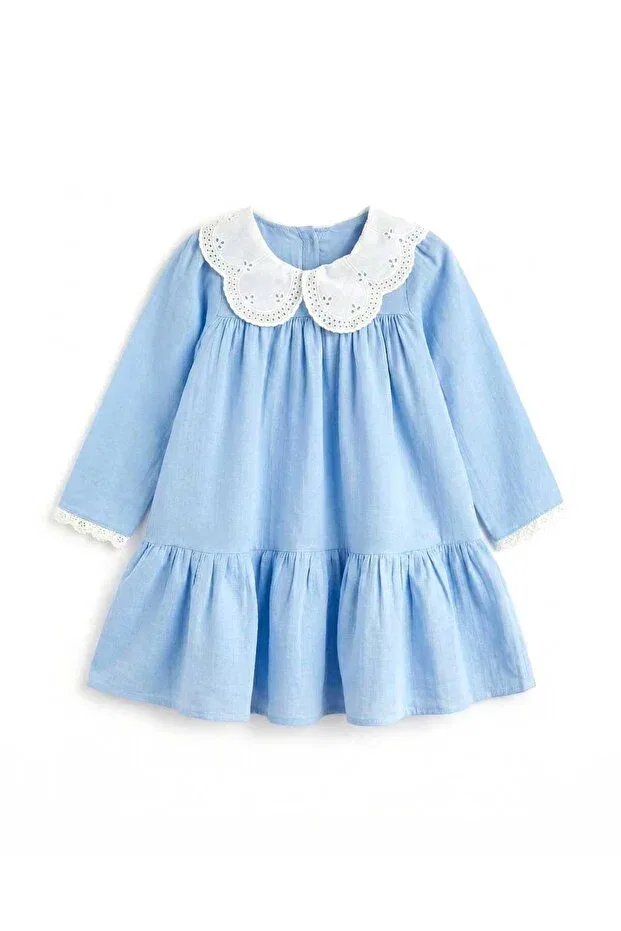 Детское платье для девочек с длинным рукавом Umay Kids, Blue — фото 3
