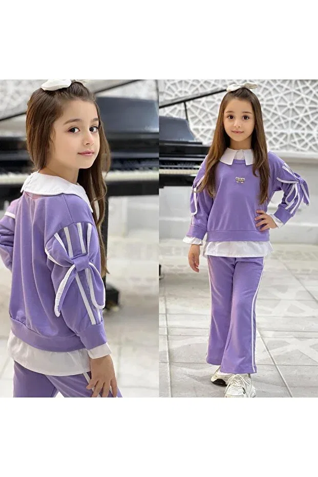 Детский спортивный костюм для девочек с принтом Basics Eybabykids, Lilac