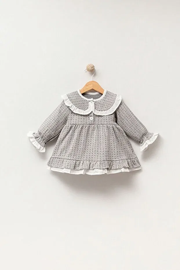 Детское платье для девочек с длинным рукавом 9035ms Jikko Baby, Gray