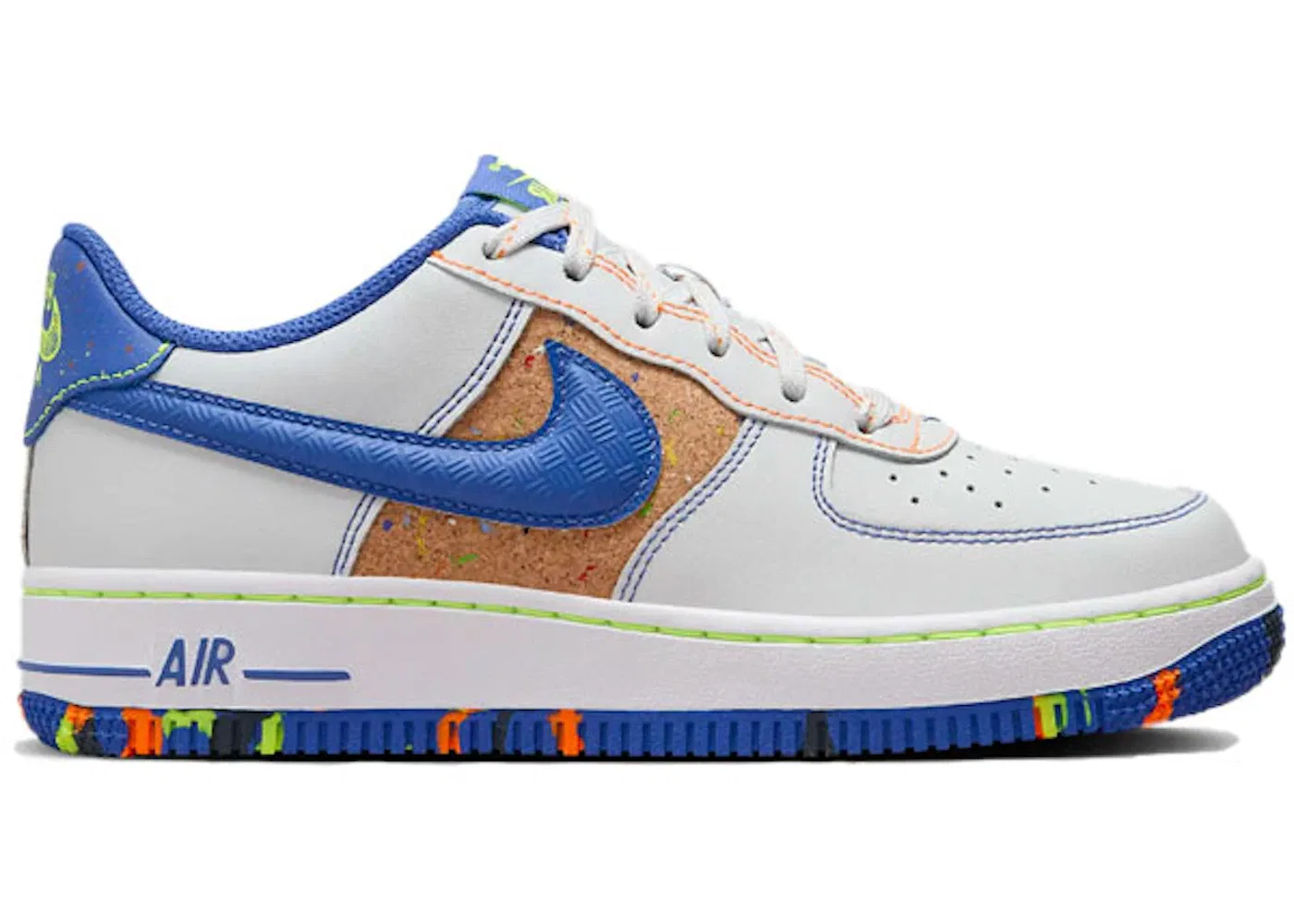 Детские кроссовки Lifestyle Nike Air Force 1 Low '07 LV8, Photon Dust/Volt/Total Orange/Astronomy Blue