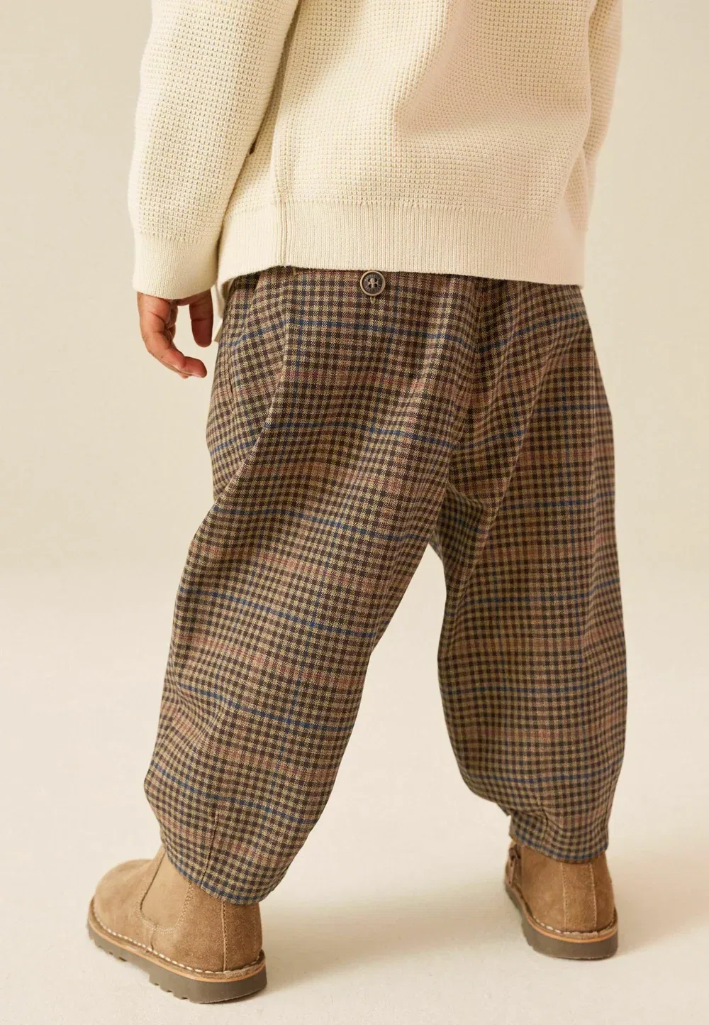 Брюки с широкими штанинами - удобные и элегантные брюки Next, Tan Brown Check — фото 3