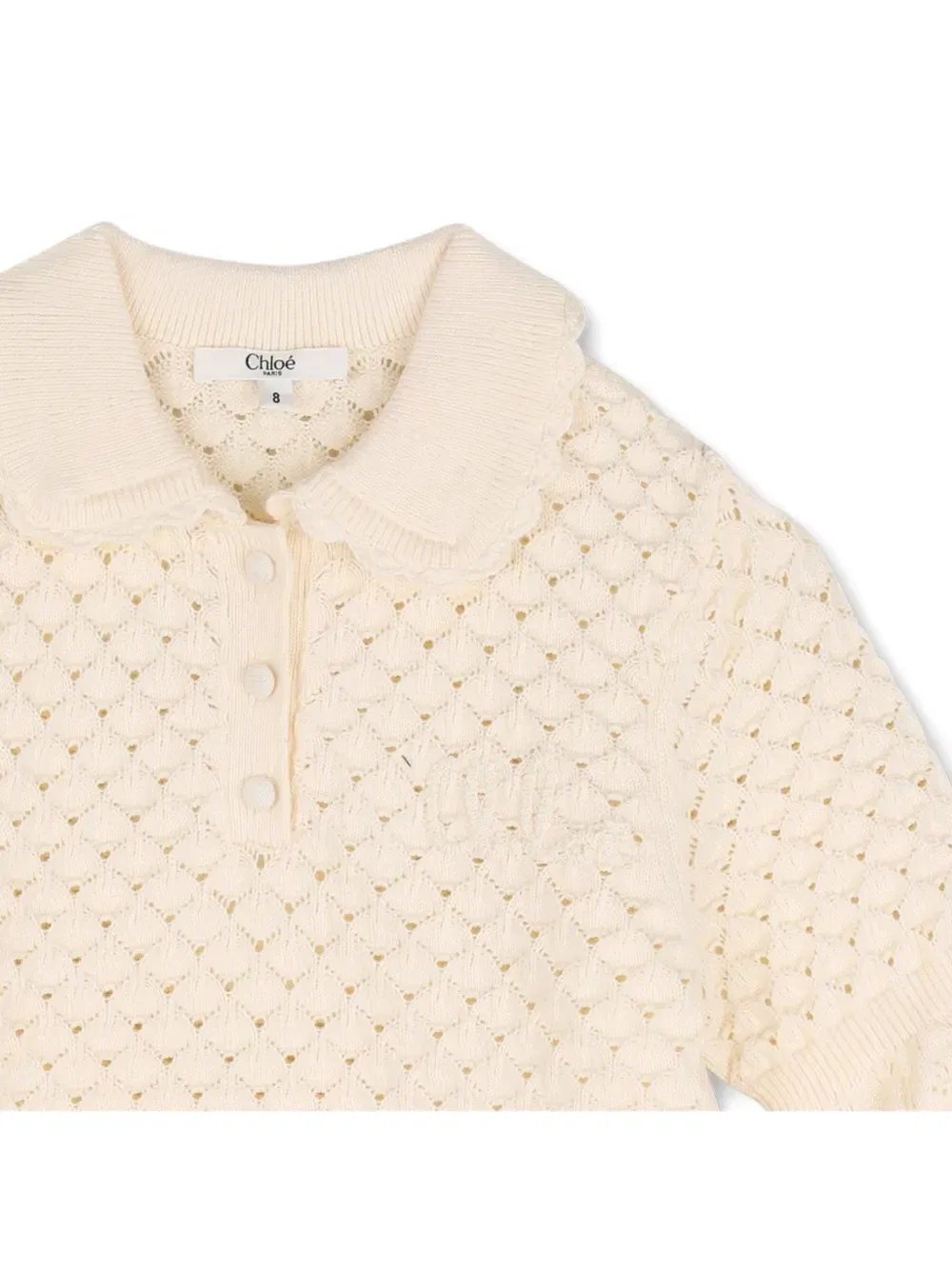 Свитер с оборками Chloe Kids, бежевый — фото 3