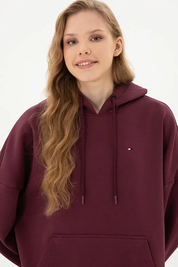 Женские свитшот с капюшоном U.S. Polo Assn., Plum — фото 2