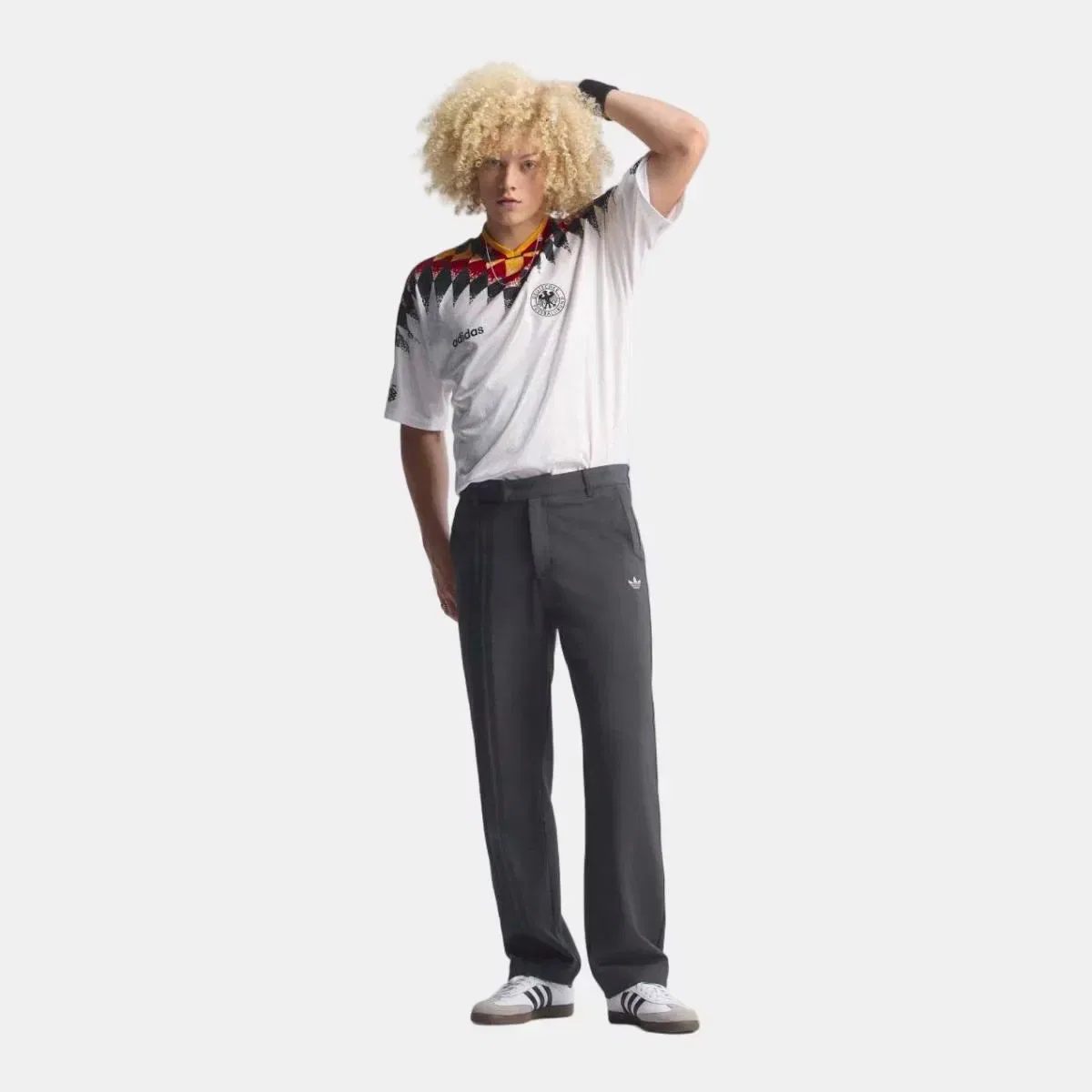 Мужская футболка ретро-дизайна Alemania Retro 1994 adidas, Blanco — фото 4