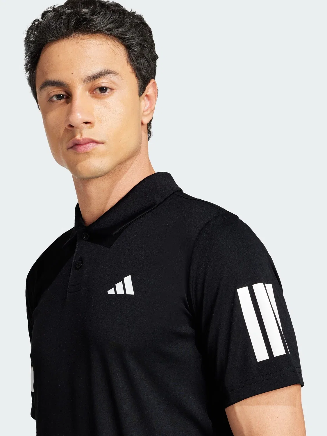 Поло теннисное Club Tennis с 3-полосками adidas, черный — фото 2