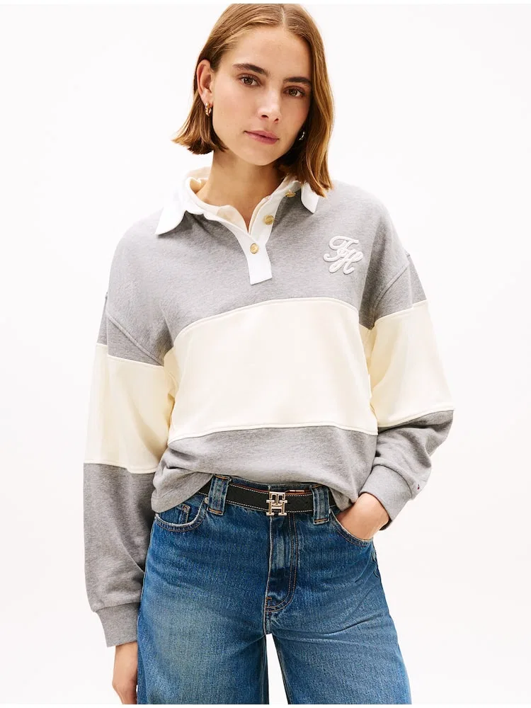 Женская футболка с длинным рукавом Rugby Sweat Shirt TOMMY HILFIGER, Grey