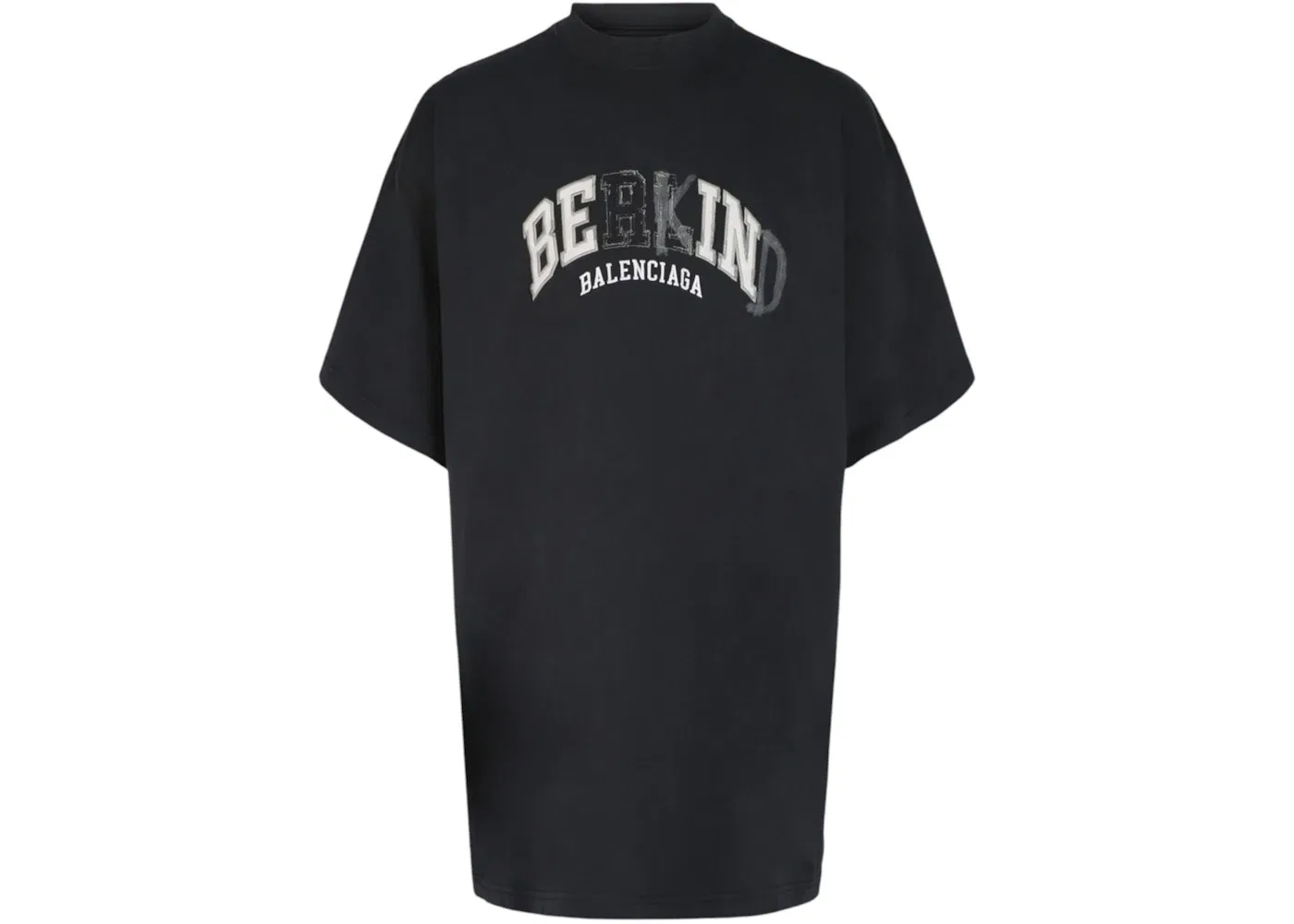 Женская футболка оверсайз с принтом Be Kind Balenciaga, цвет Faded/Black/White