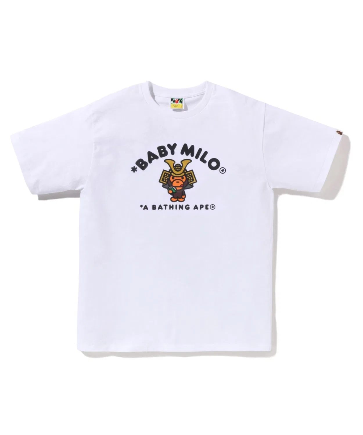 Детская футболка с принтом KABUTO BABY MILO COLLEGE A BATHING APE, Белая
