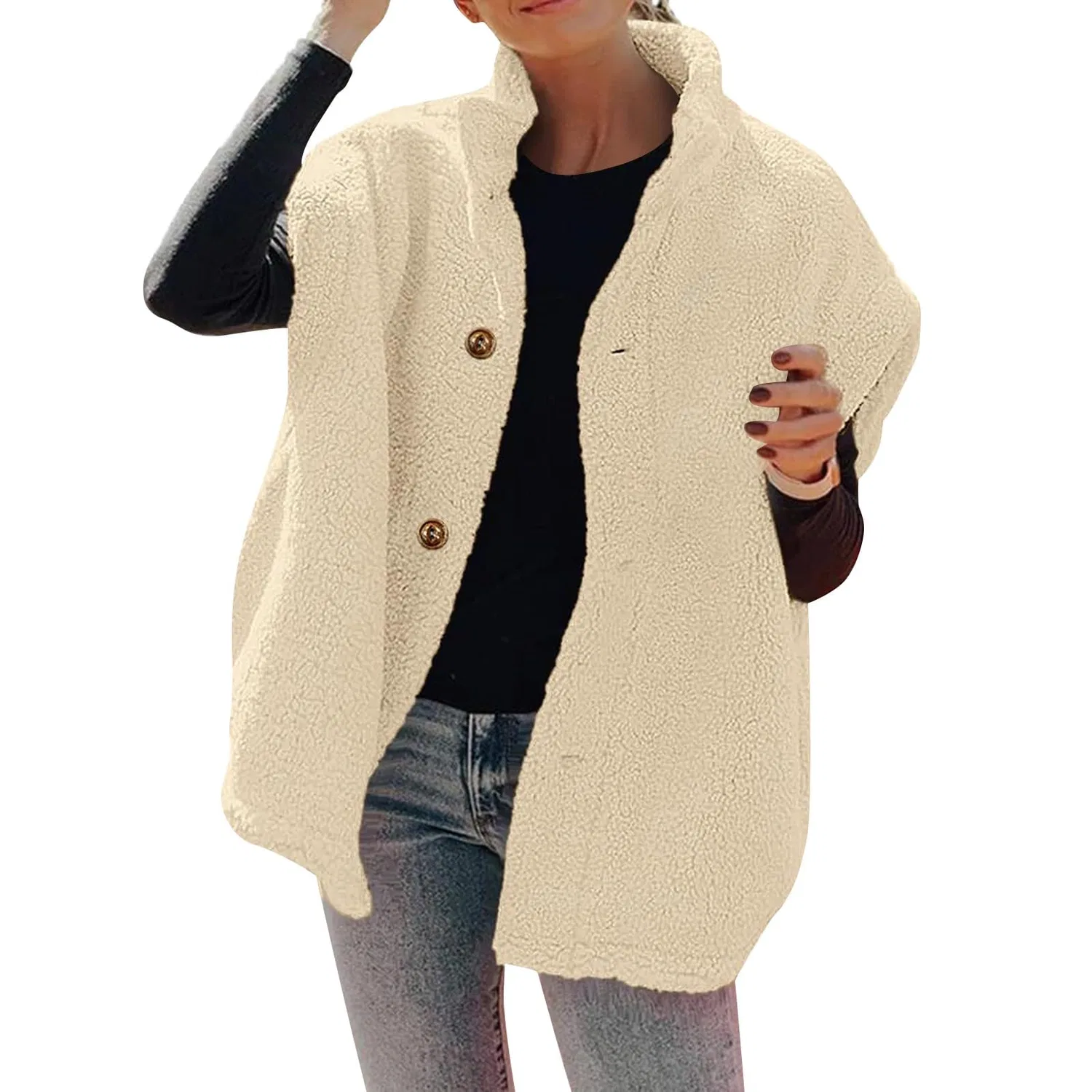 Женский жилет без рукавов с флисом, Beige
