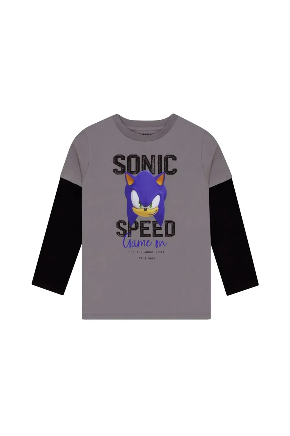 Детская футболка с длинным рукавом Game on Sonic The Hedgehog, Grey