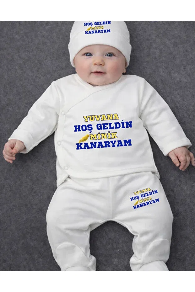 Детский комбинезон для девочек с принтом Fan Themed Baby Top And Bottom Lupi, Yellow-And-Blue Canary