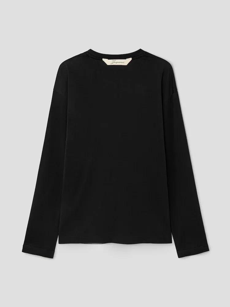 Футболка с длинным рукавом Le Tshirt Rond Carre Ml JACQUEMUS, Black — фото 2