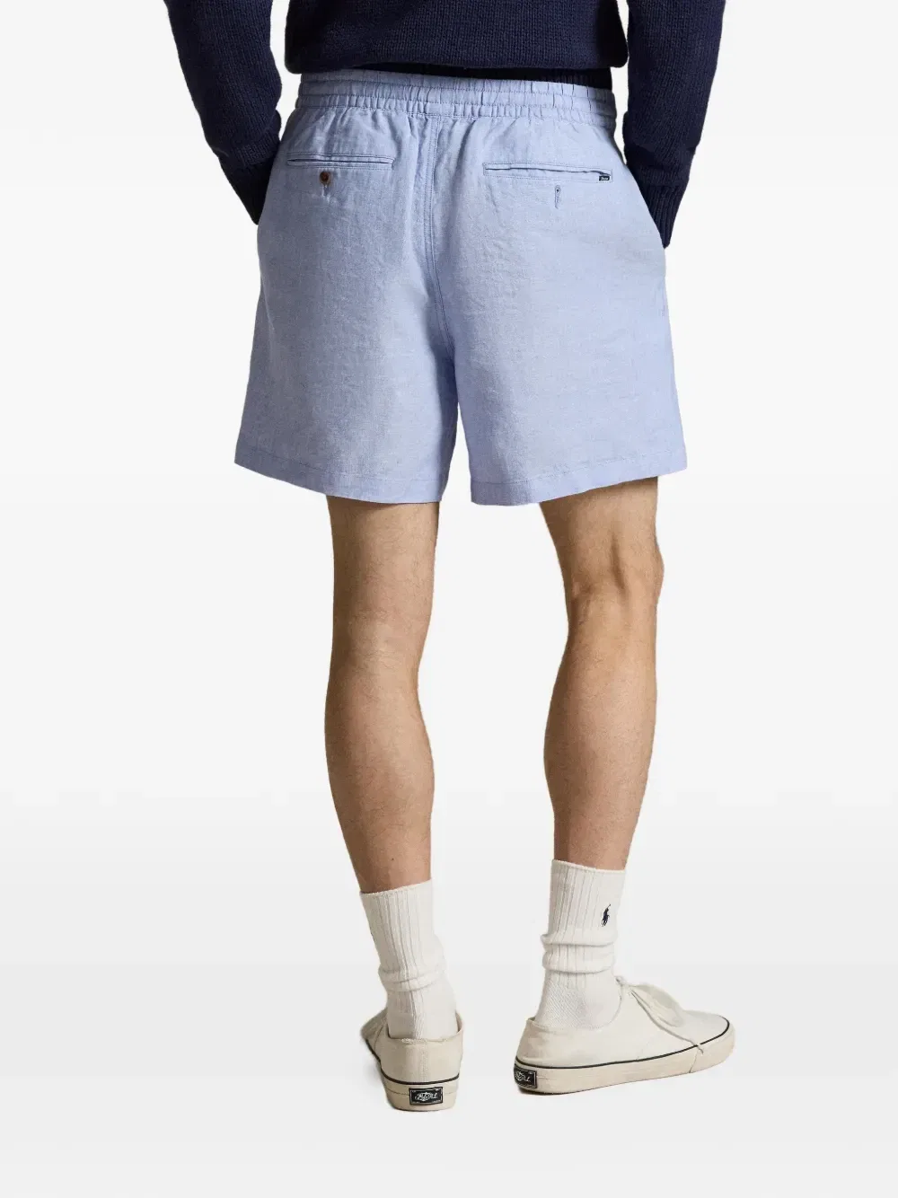 Льняные шорты с кулиской Polo Ralph Lauren, синий — фото 4