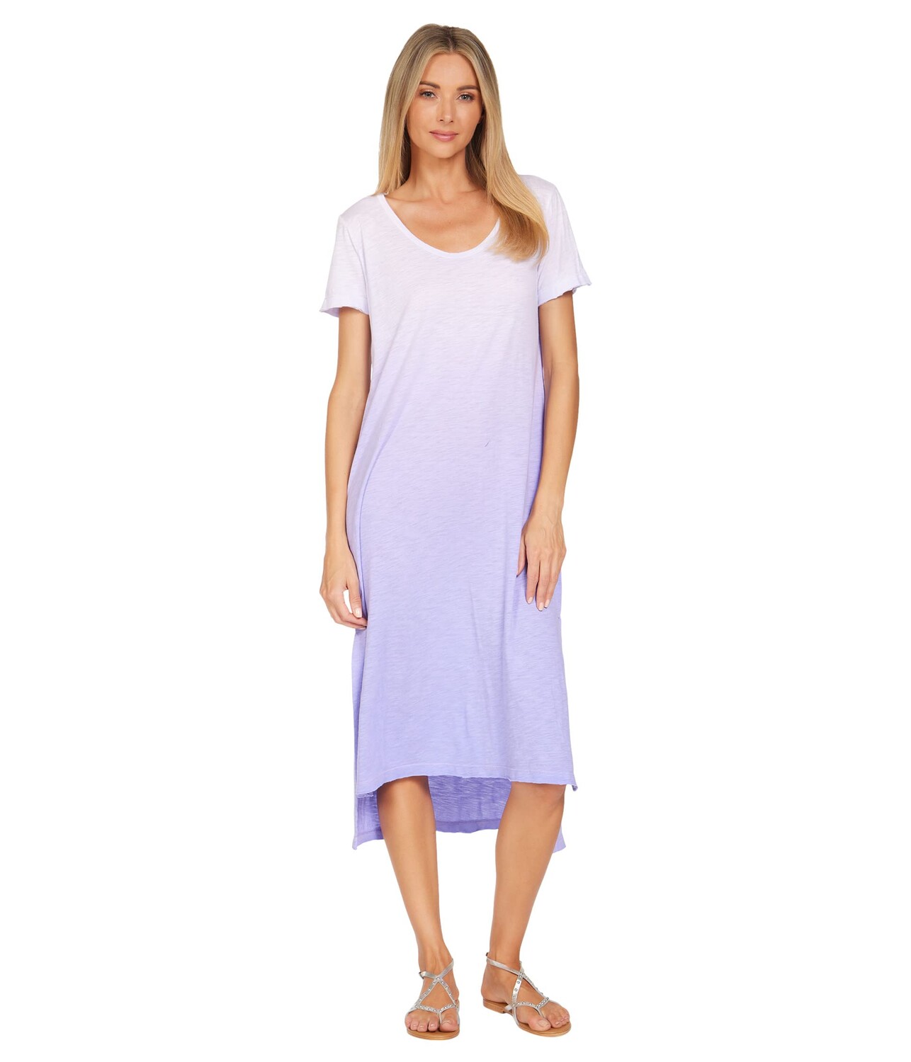

Платье Michael Lauren, Bertram Ombre High-Low Tee Dress with Slits