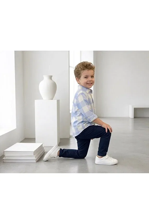 Детская рубашка для мальчиков с длинным рукавом Basics Rüya Kids, Blue — фото 2