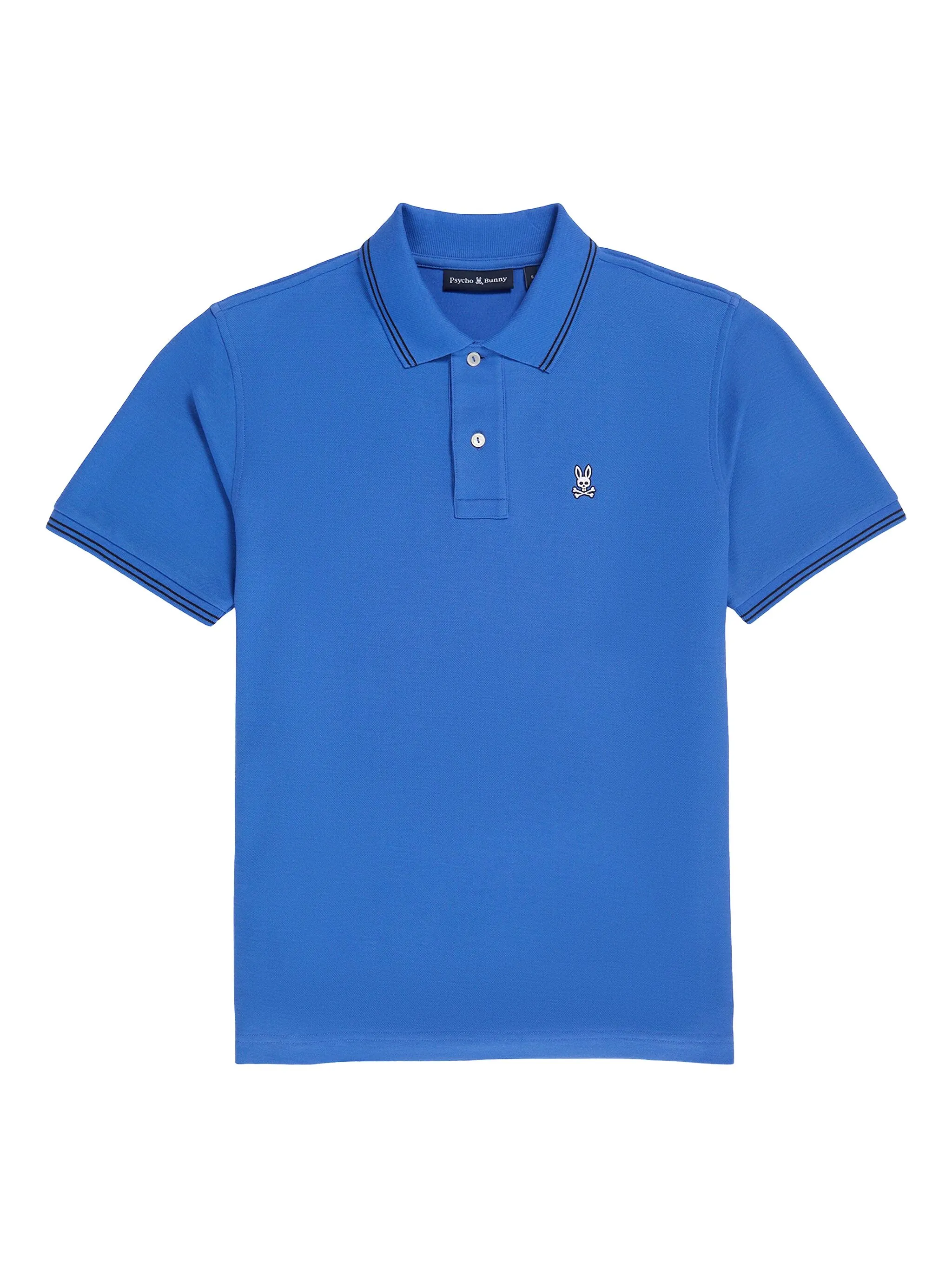 

Рубашка поло с вышитым логотипом Psycho Bunny, синий