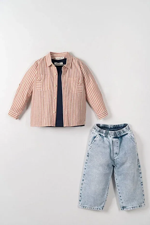 Детская рубашка для мальчиков с длинным рукавом Nk Kids, Orange — фото 3