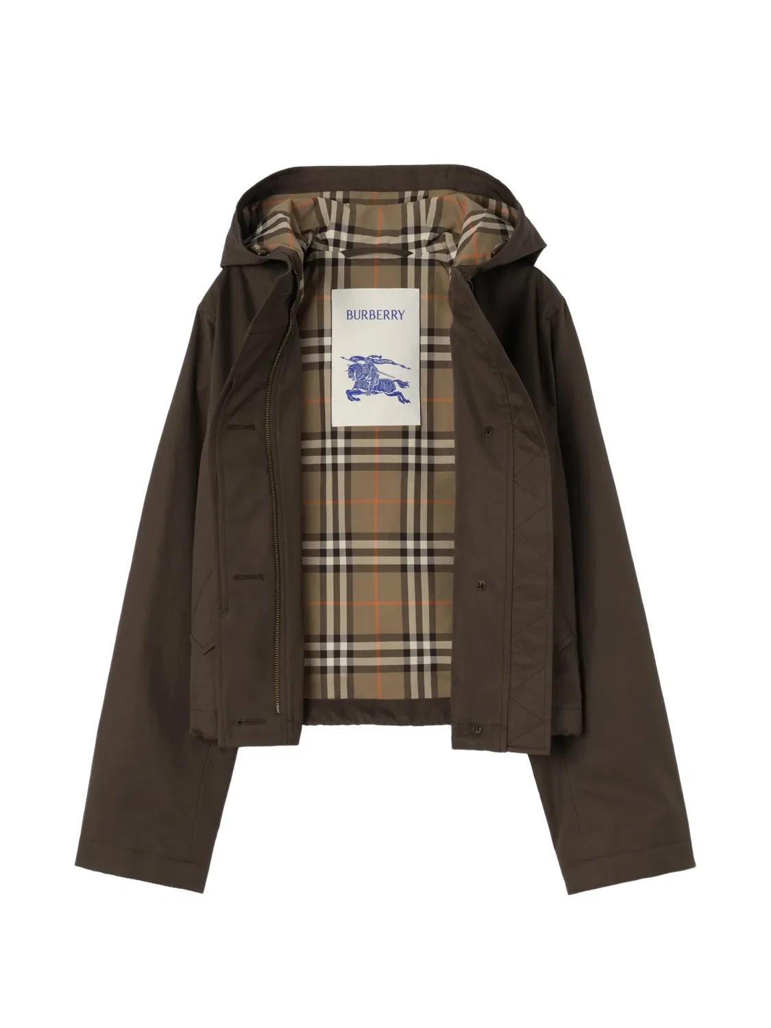 Укороченная габардиновая парка Tropical Burberry, коричневый — фото 3