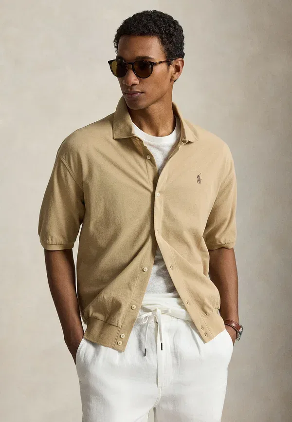 Рубашка из хлопка пике Polo Ralph Lauren, хаки