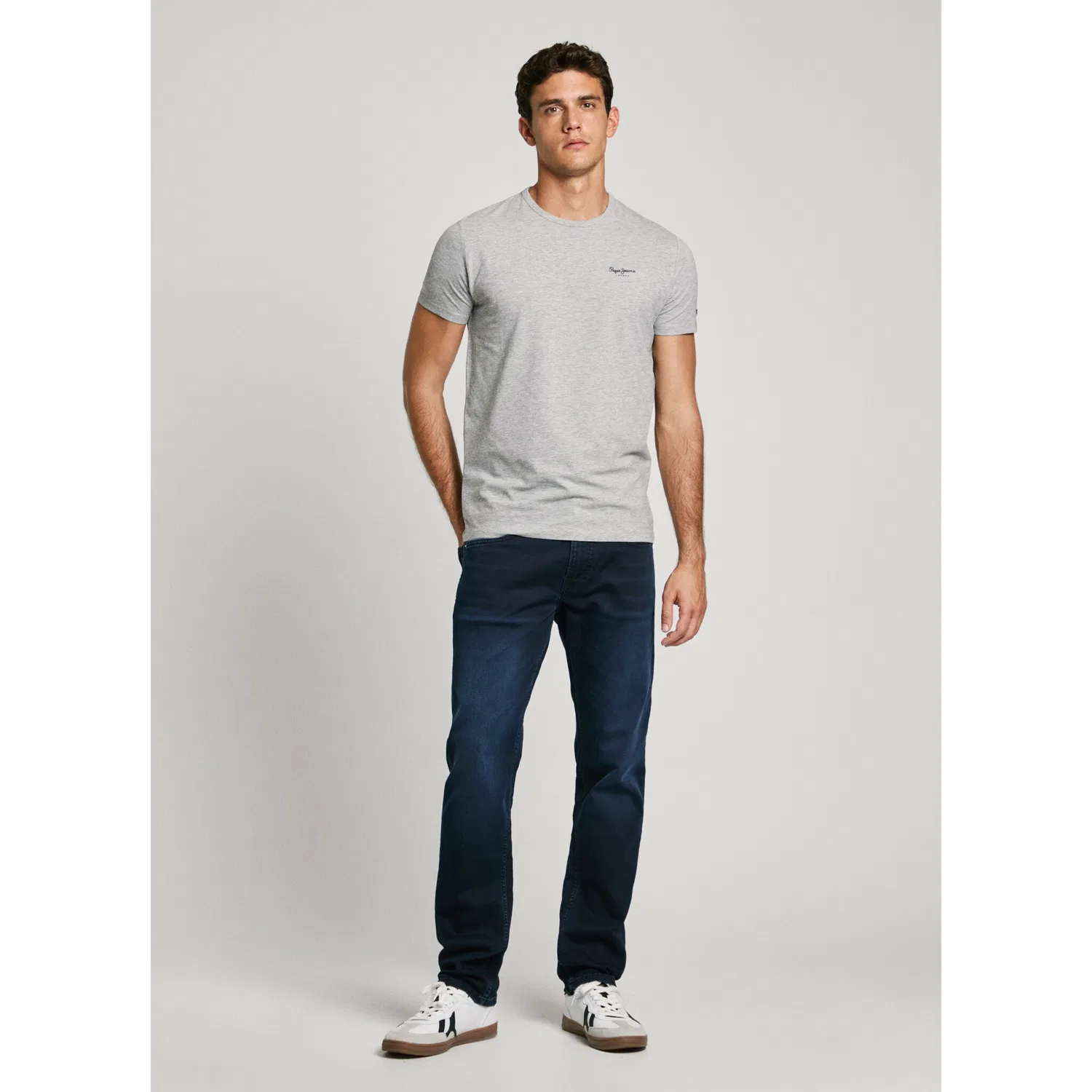 Детская хлопковая футболка с логотипом Pepe Jeans, Grey Marl — фото 3