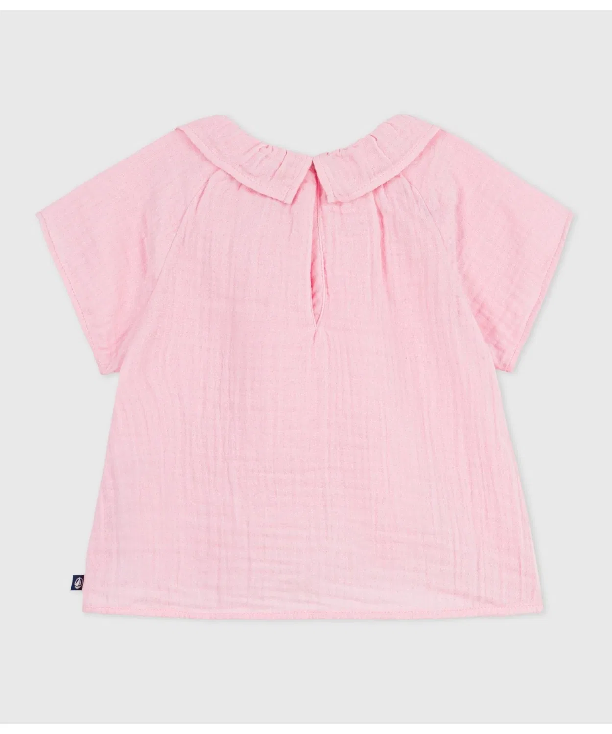Детская блузка с коротким рукавом из двойной марли PETIT BATEAU, Light Pink — фото 2