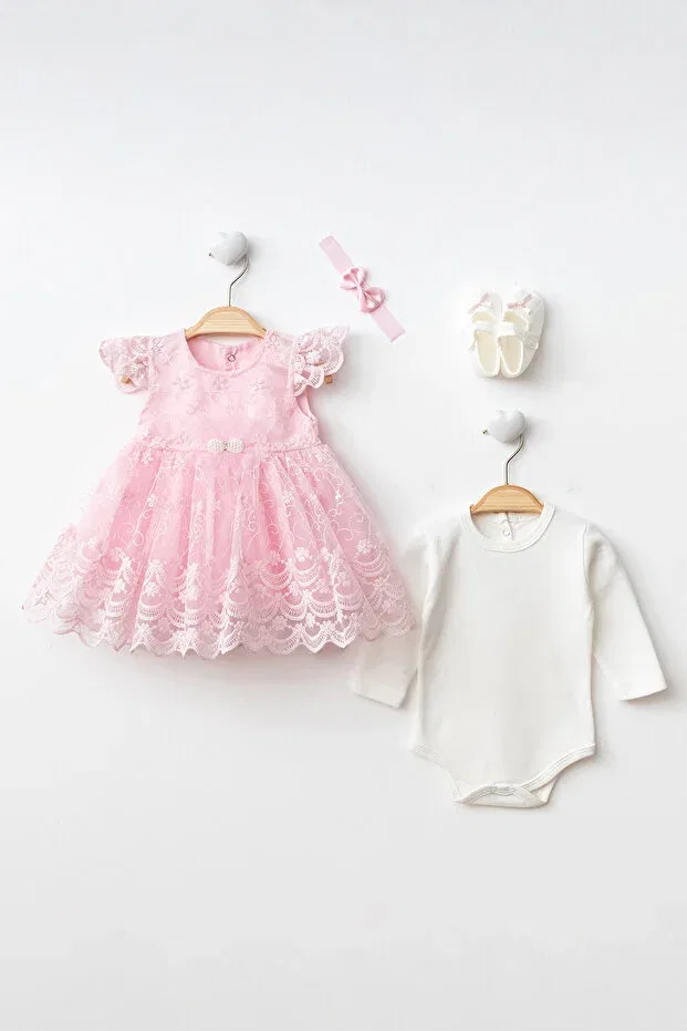 Детское платье для девочек кружевное Mevlüt Dress Harry&Millie, Pink