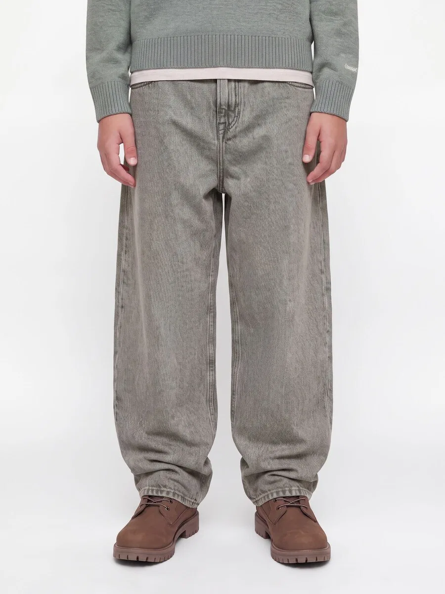 Джинсы Jack & Jones Junior Wide leg Jeans 'JJIDAVE JJORIGINAL' серого цвета — фото 2