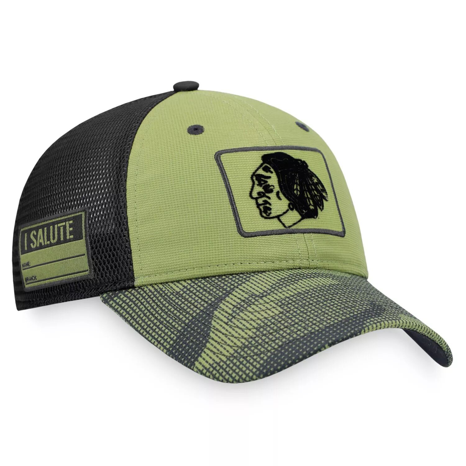 

Мужская кепка Fanatics с камуфляжным принтом/черная в стиле милитари Chicago Blackhawks Snapback