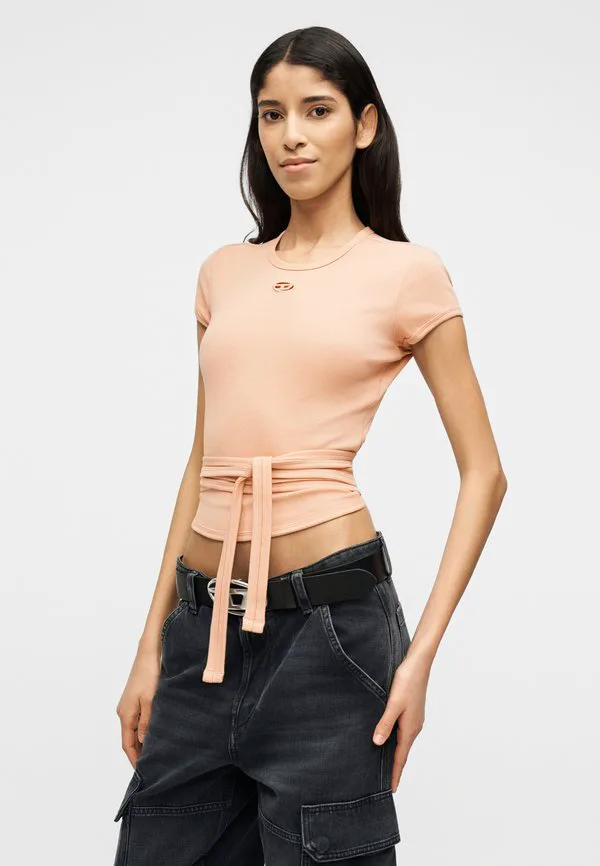 Футболка с принтом в виде заячьего хвоста Diesel, Nude Pink — фото 4