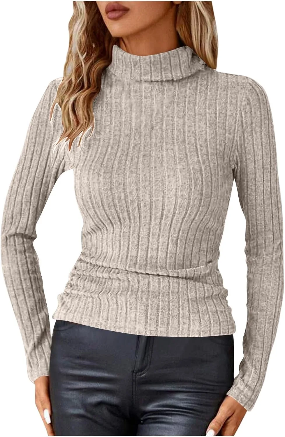 

Женская осенняя туника с длинными рукавами и водолазкой