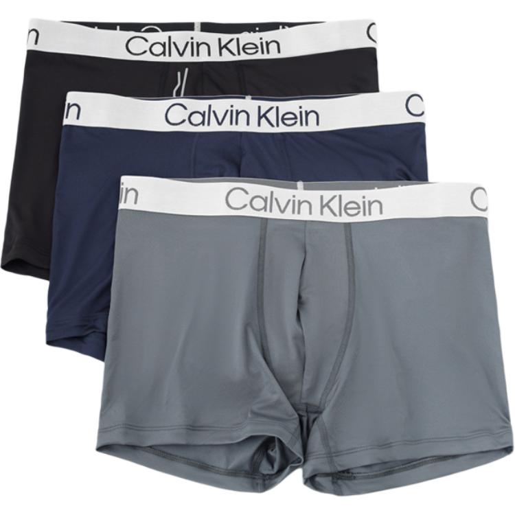 Мужские трусы 3 штуки Calvin Klein, темно-синий/синий/голубой — фото 2