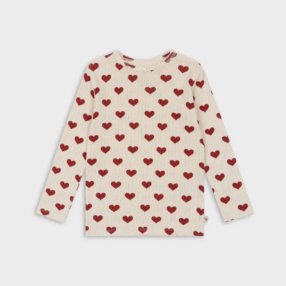 Детская футболка с длинным рукавом из органического хлопка Amour Rouge от Konges Sloejd