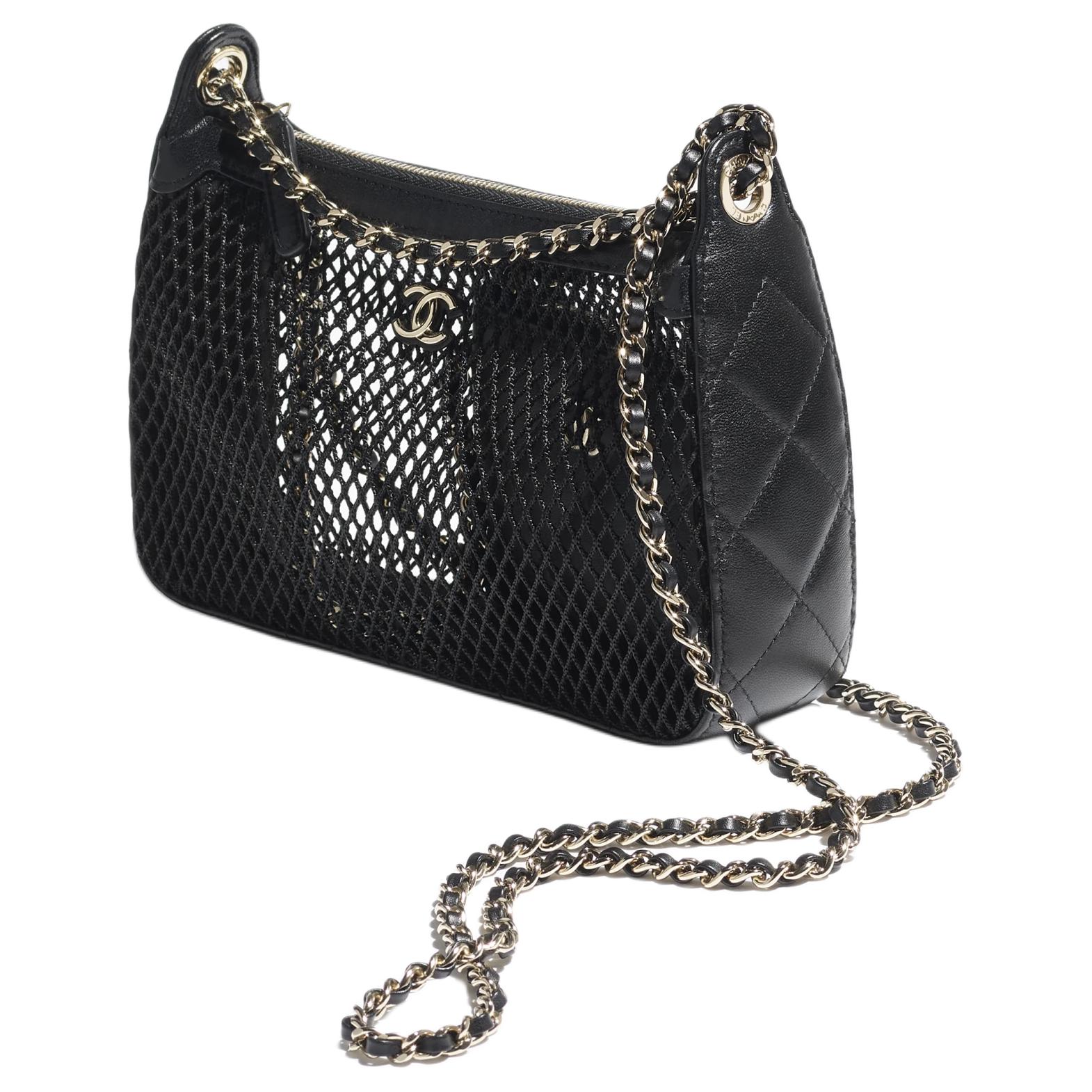 CHANEL Женская черная сумочка-клатч на плечо из газа — фото 4