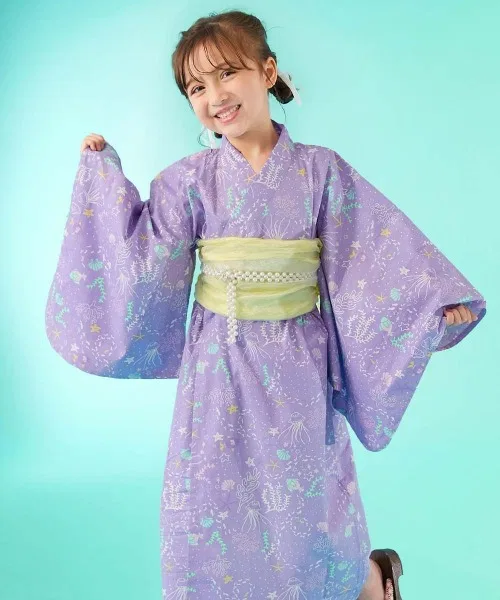 Кимоно-платье Yukata One-Piece, бренд devirock, цвет фиолетовый