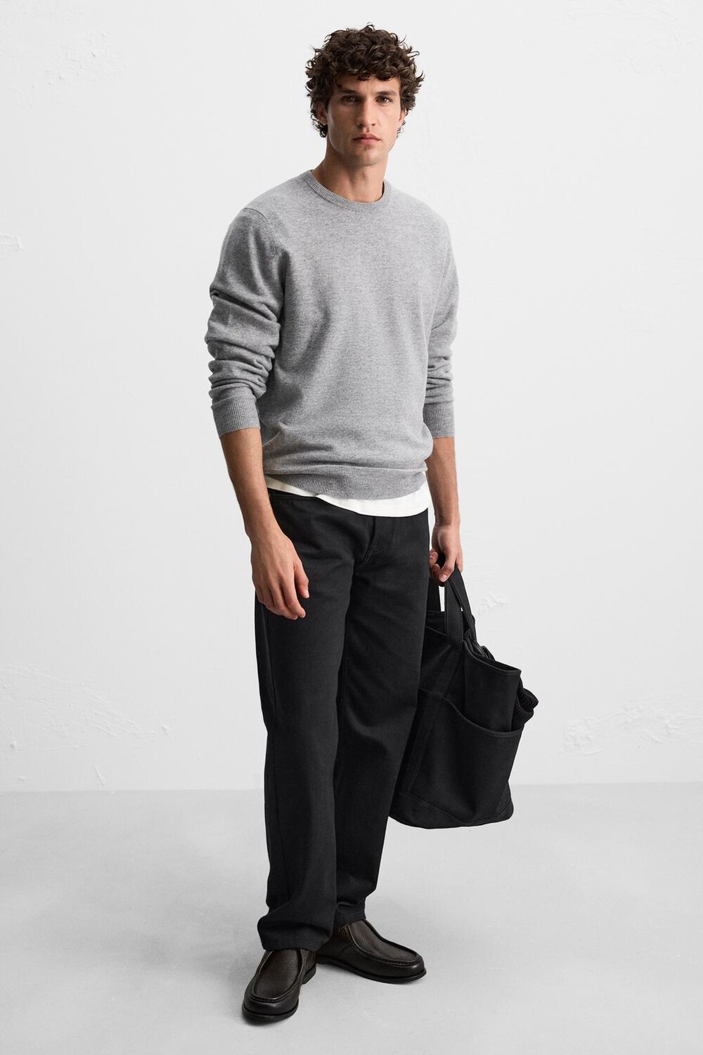 

Кожаные ботинки moc toe ZARA, коричневый
