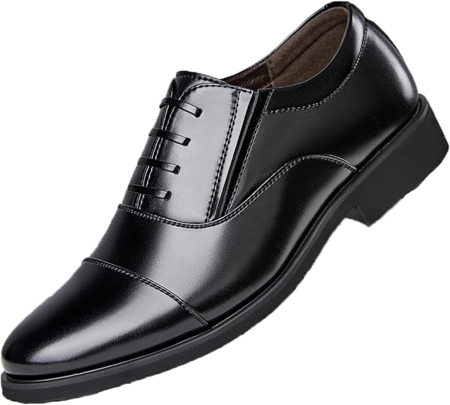 

Мужские оксфорды из весенней кожи с плоской подошвой, низкий каблук, праздничные туфли для молодежи, свадебные, 6007, черные Generic