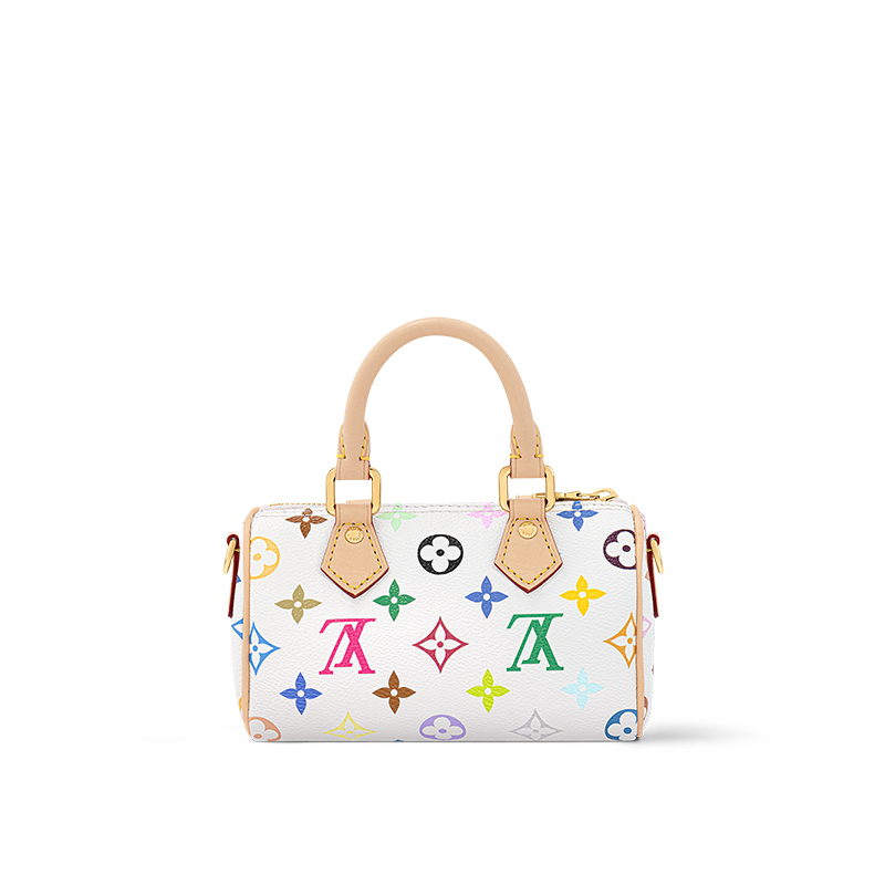 LOUIS VUITTON Сумка кросс-боди Takashi Murakami Nano Speedy белая разноцветная — фото 3