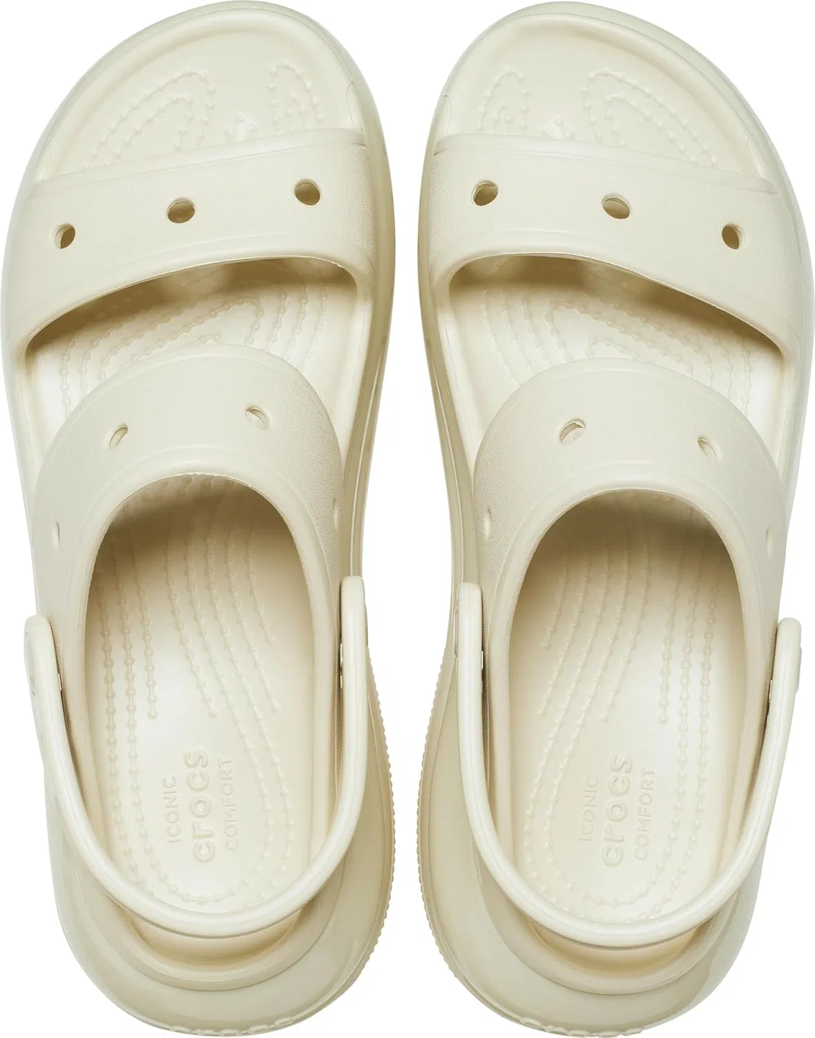 Сандалии Crocs унисекс Mega Crush с тремя ремешками на платформе, Bone — фото 4
